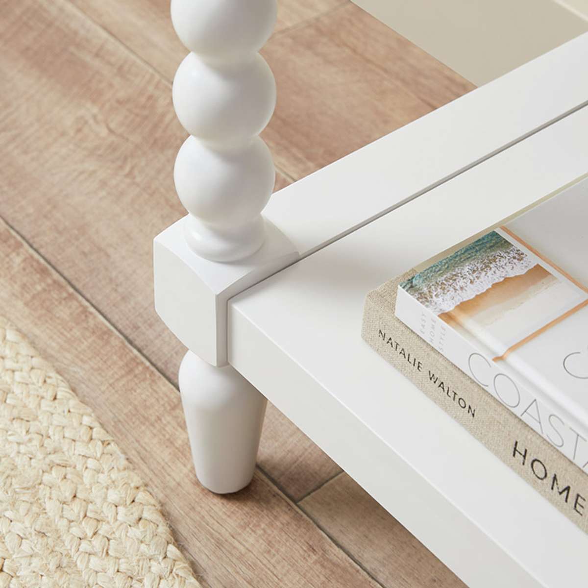 Bobbin Bedside Table - White - Mocka New Zealand