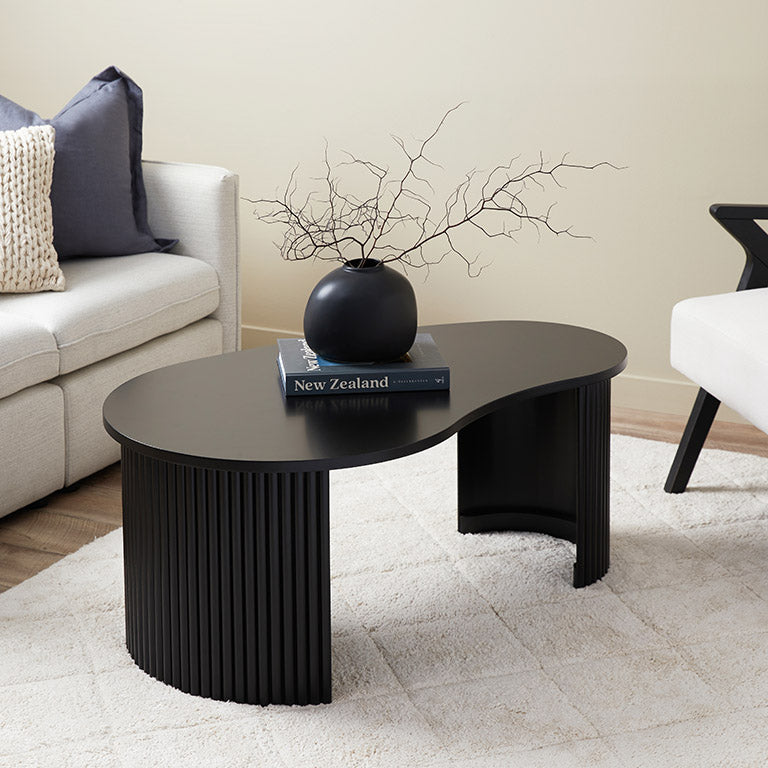 Eve Pebble Shaped Coffee Table - Black - Mocka New Zealand