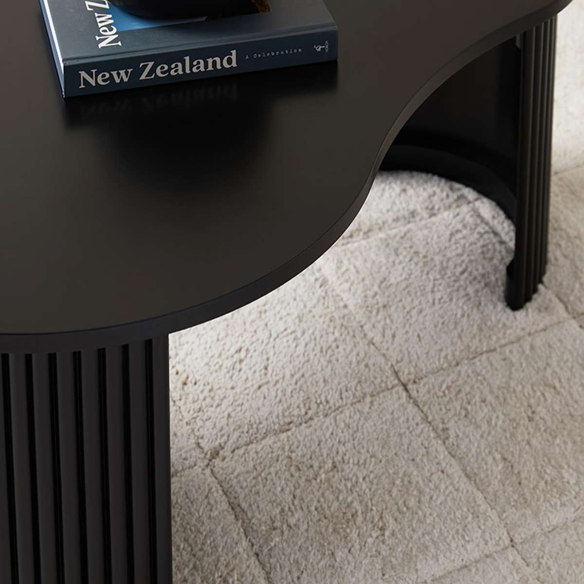 Eve Pebble Shaped Coffee Table - Black - Mocka New Zealand