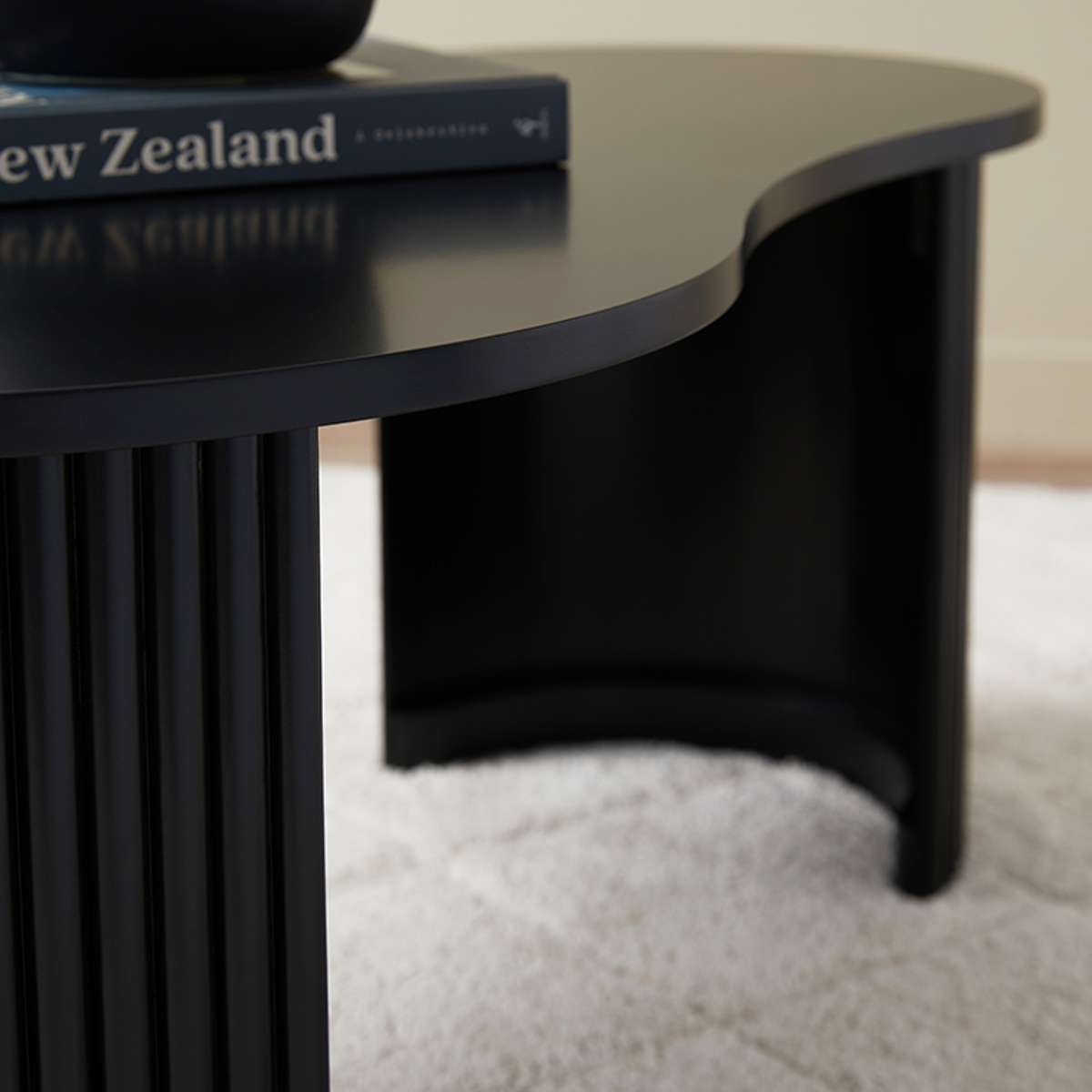 Eve Pebble Shaped Coffee Table - Black - Mocka New Zealand