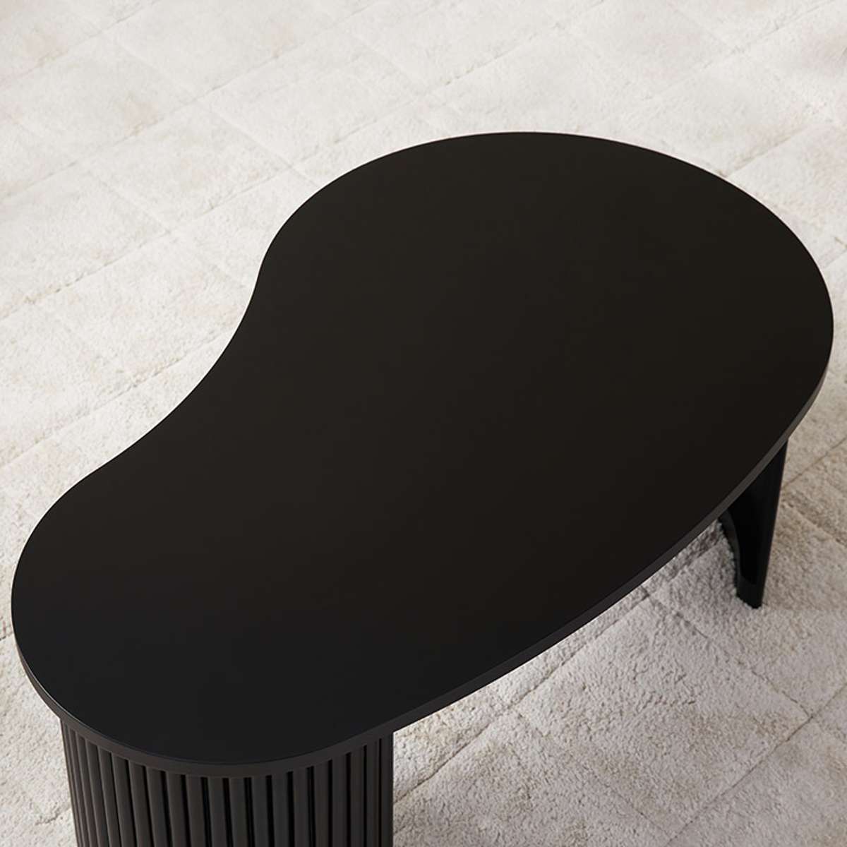 Eve Pebble Shaped Coffee Table - Black - Mocka New Zealand