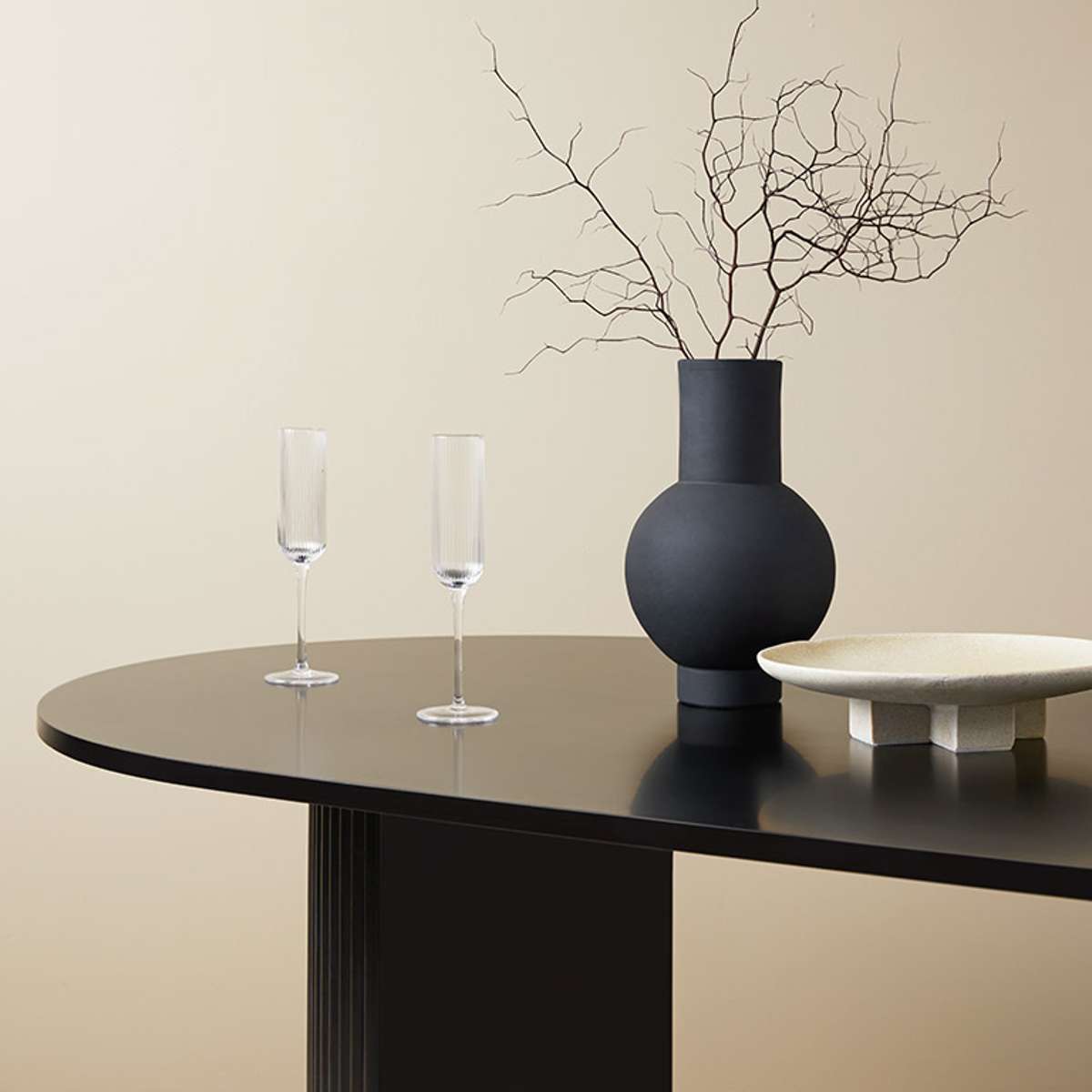 Eve 6 Seater Dining Table - Black - Mocka New Zealand