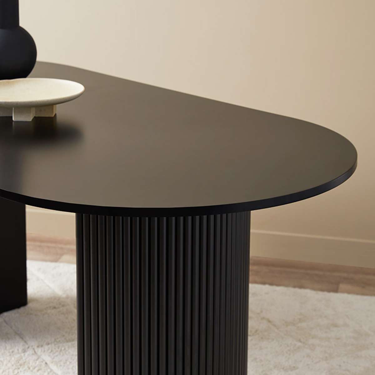 Eve 6 Seater Dining Table Black Aesthetic Durable Table
