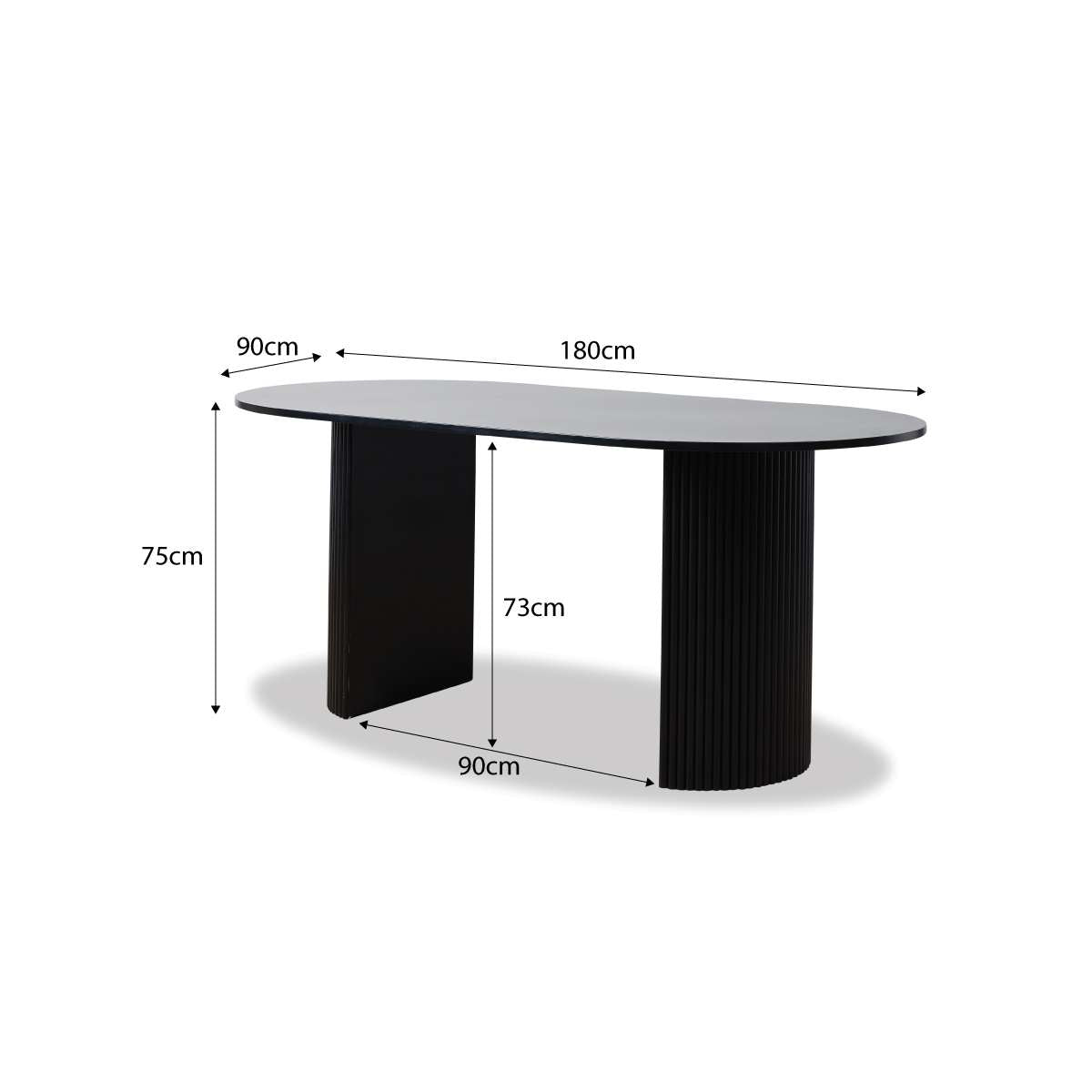 Eve 6 Seater Dining Table - Black - Mocka New Zealand