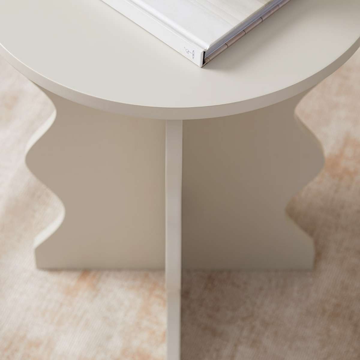 Iris Wavey Side Table - Beige - Mocka New Zealand