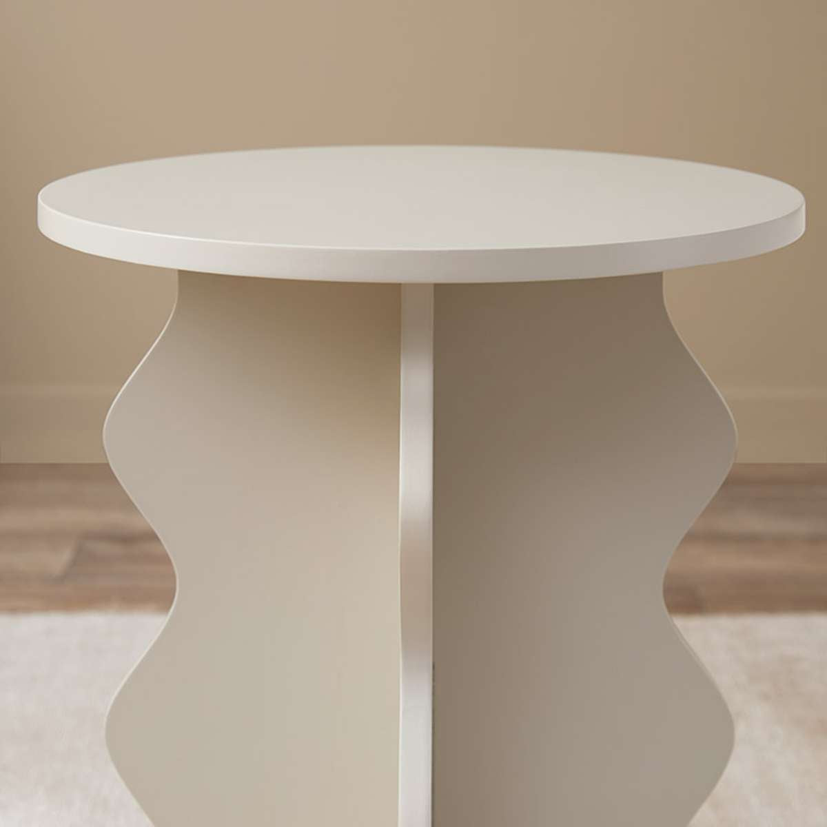 Iris Wavey Side Table - Beige - Mocka New Zealand