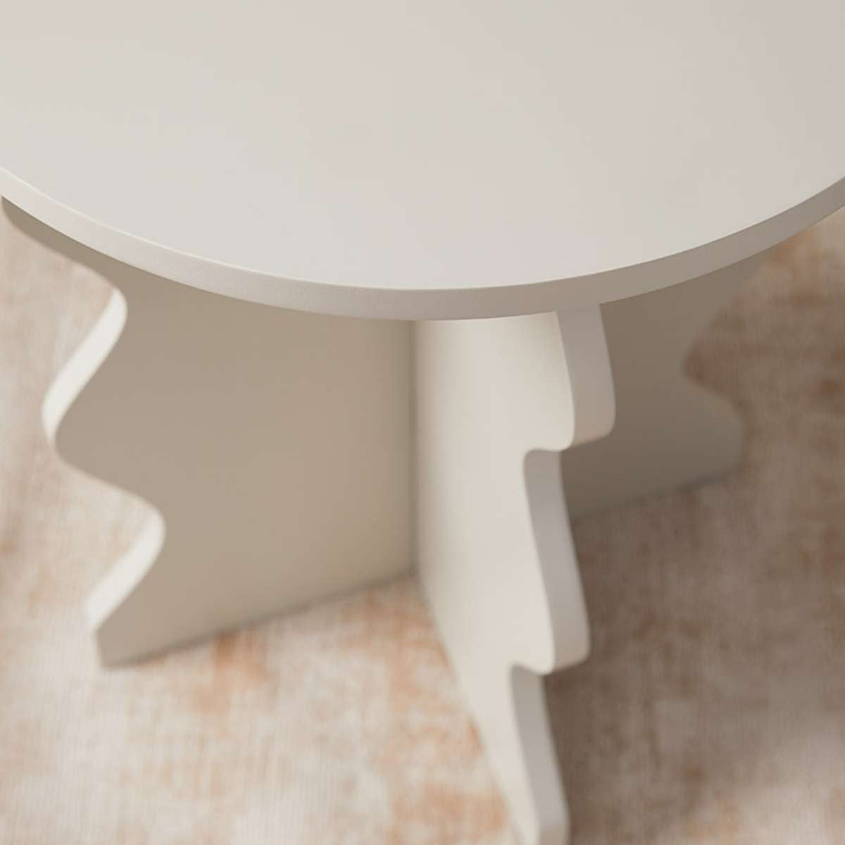 Iris Wavey Side Table - Beige - Mocka New Zealand