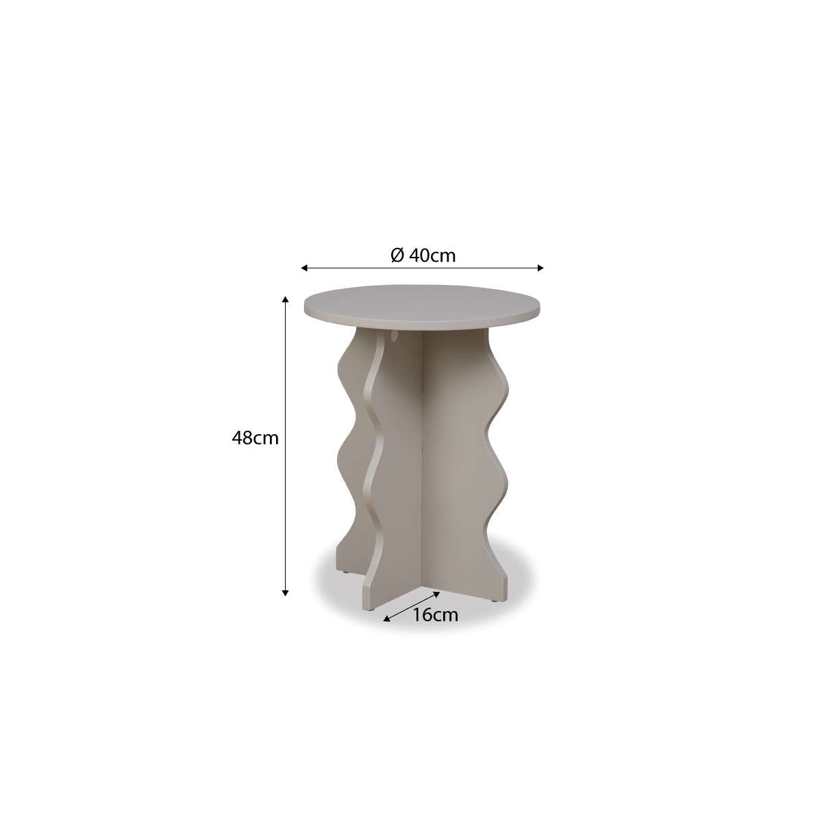 Iris Wavey Side Table - Beige - Mocka New Zealand