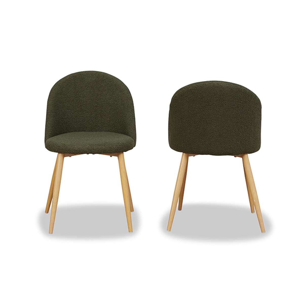 Londyn Dining Chairs - Set of 2 - Green Boucle - Mocka New Zealand