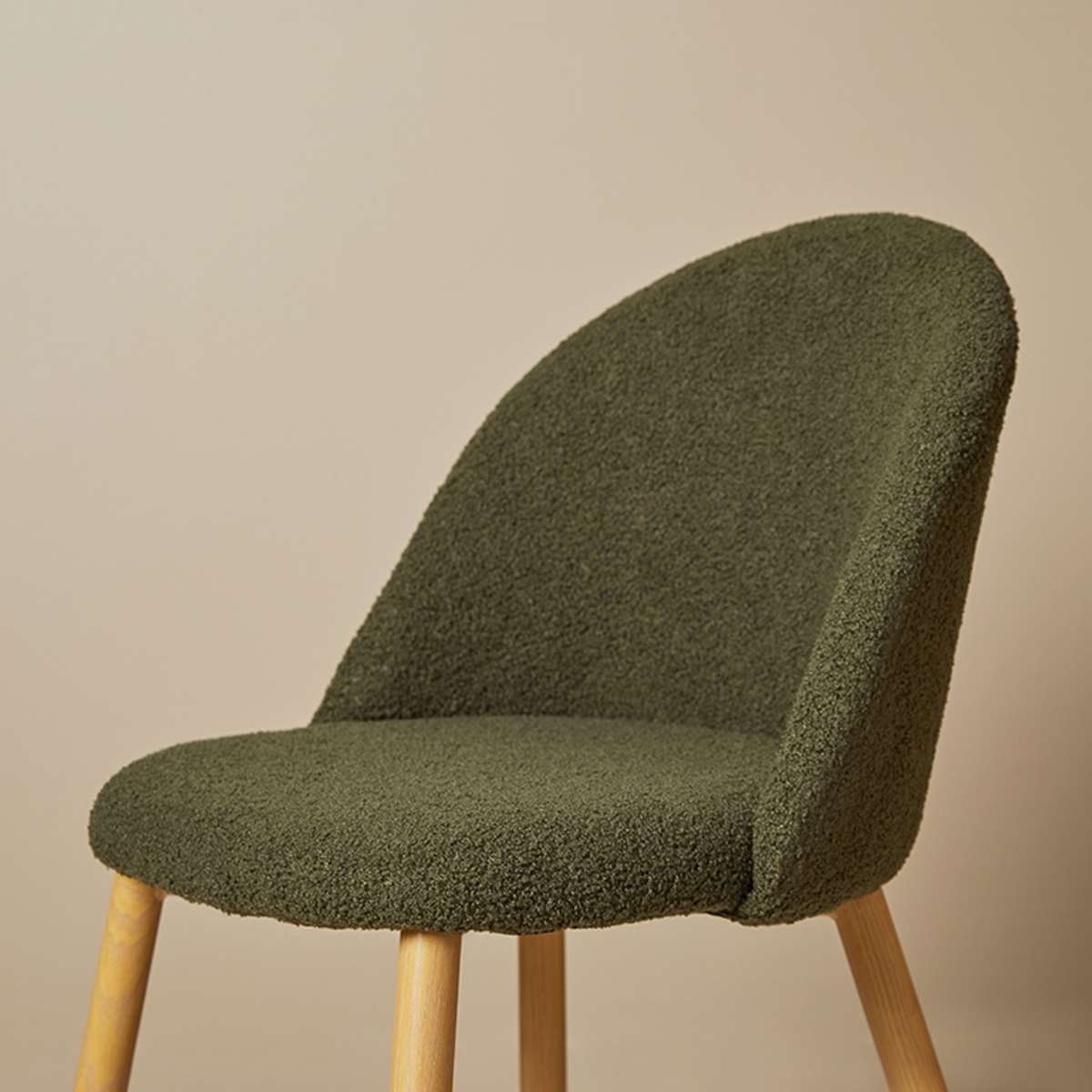 Londyn Dining Chairs - Set of 2 - Green Boucle - Mocka New Zealand