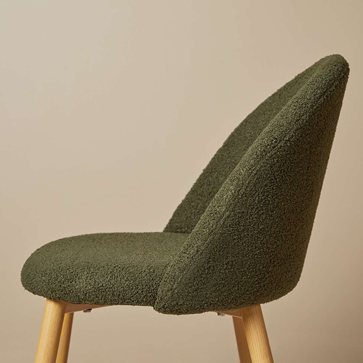 Londyn Dining Chairs - Set of 2 - Green Boucle - Mocka New Zealand