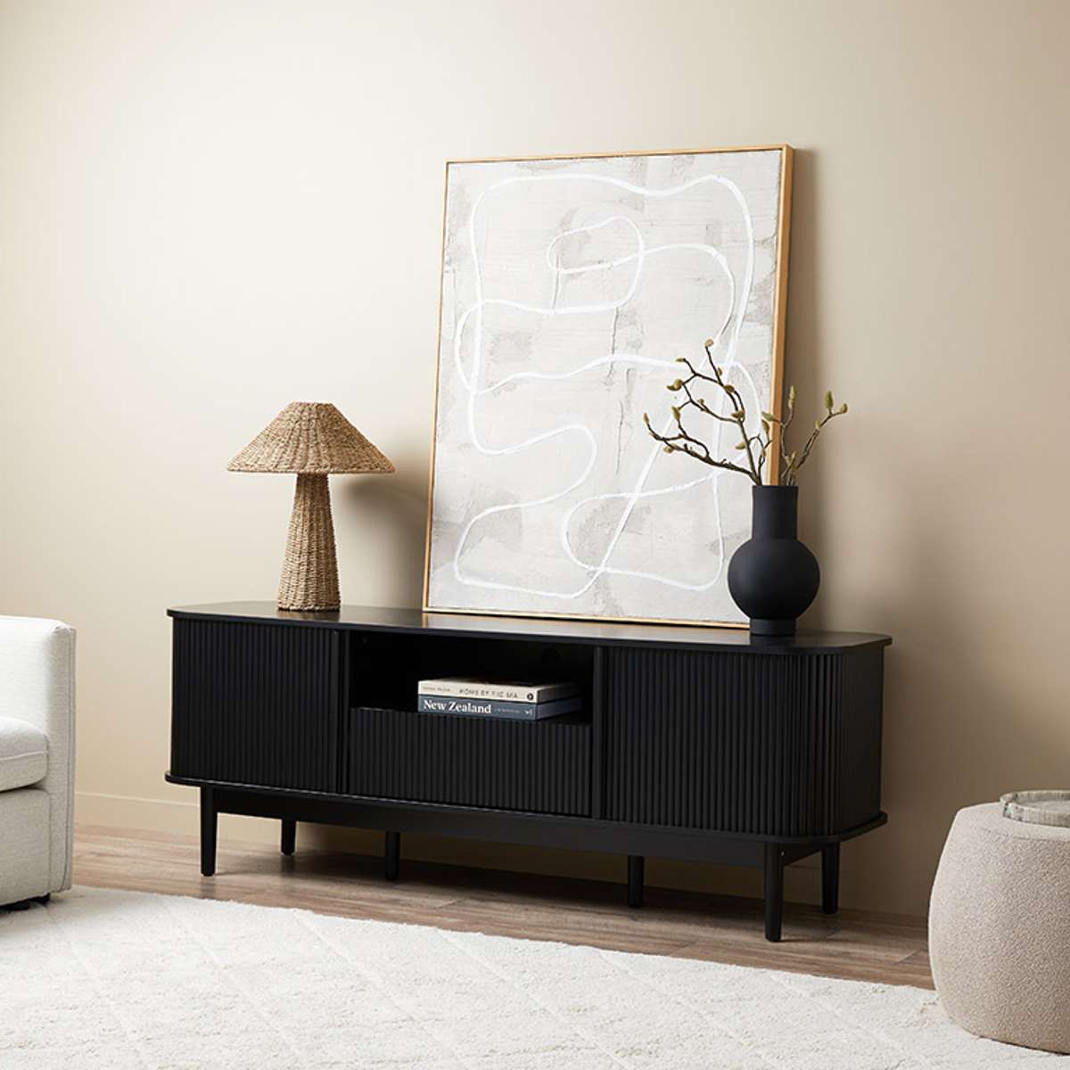 Maeve Entertainment Unit Black | Living Room Storage