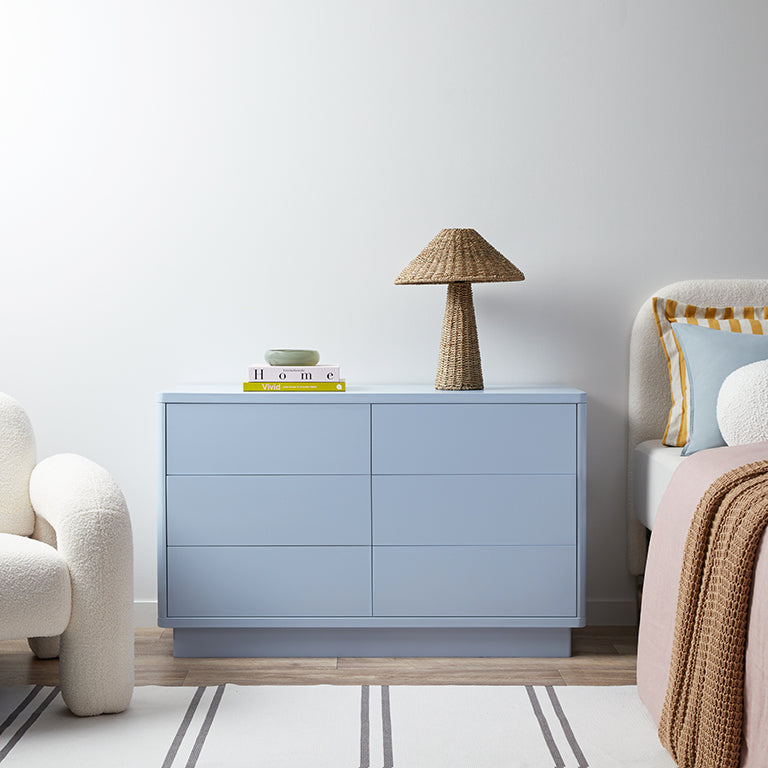 Oslo Six Drawer - Pale Blue | Shop Storage with Mocka