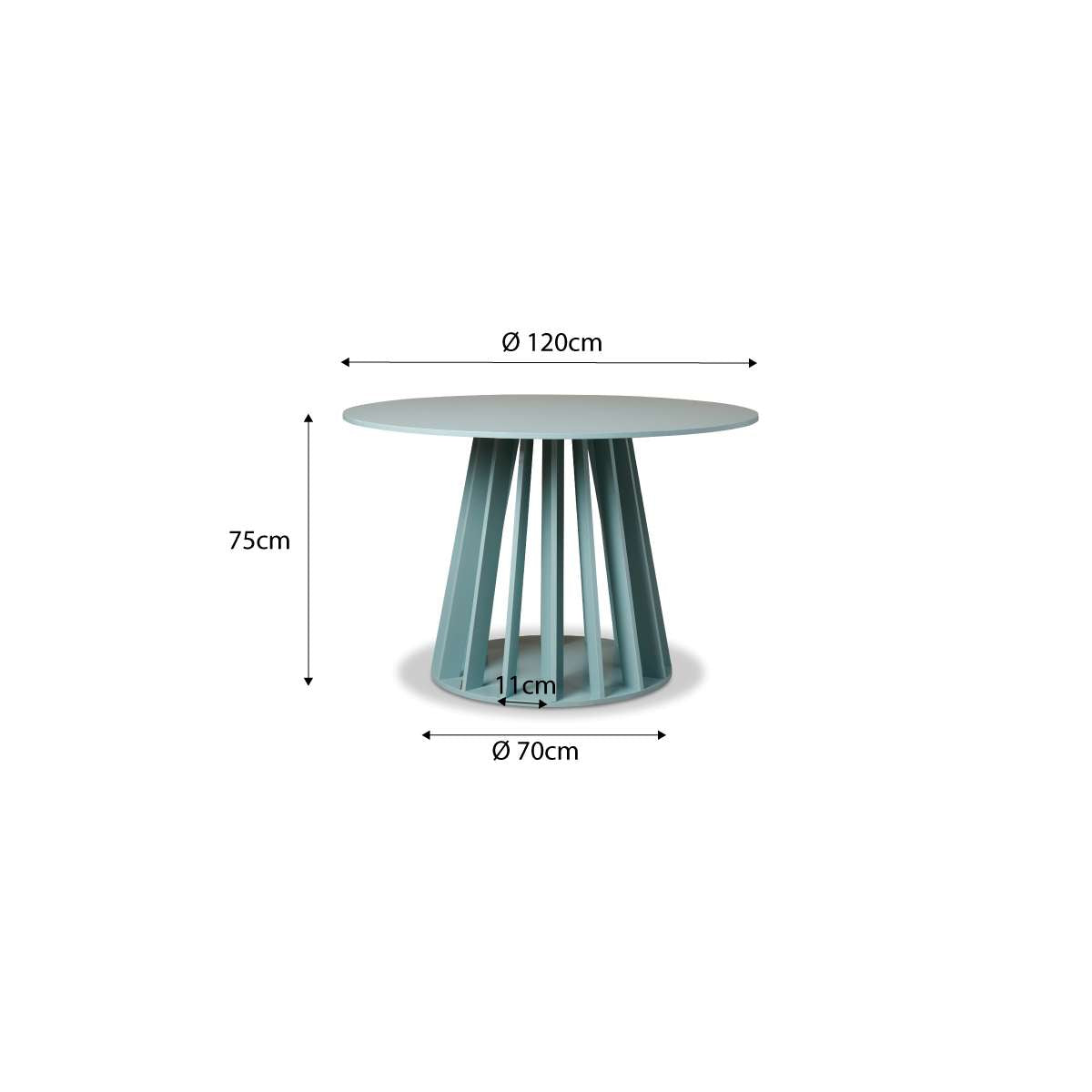 Rune Four Seater Slatted Round Dining Table - Sage - Mocka New Zealand