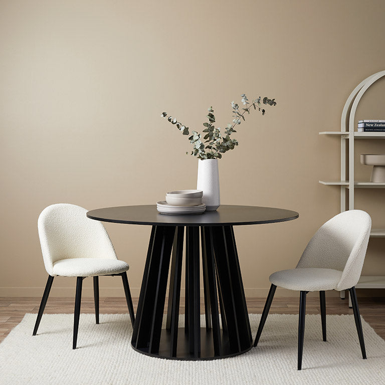 Rune Slatted Four Seater Round Dining Table | Mocka NZ