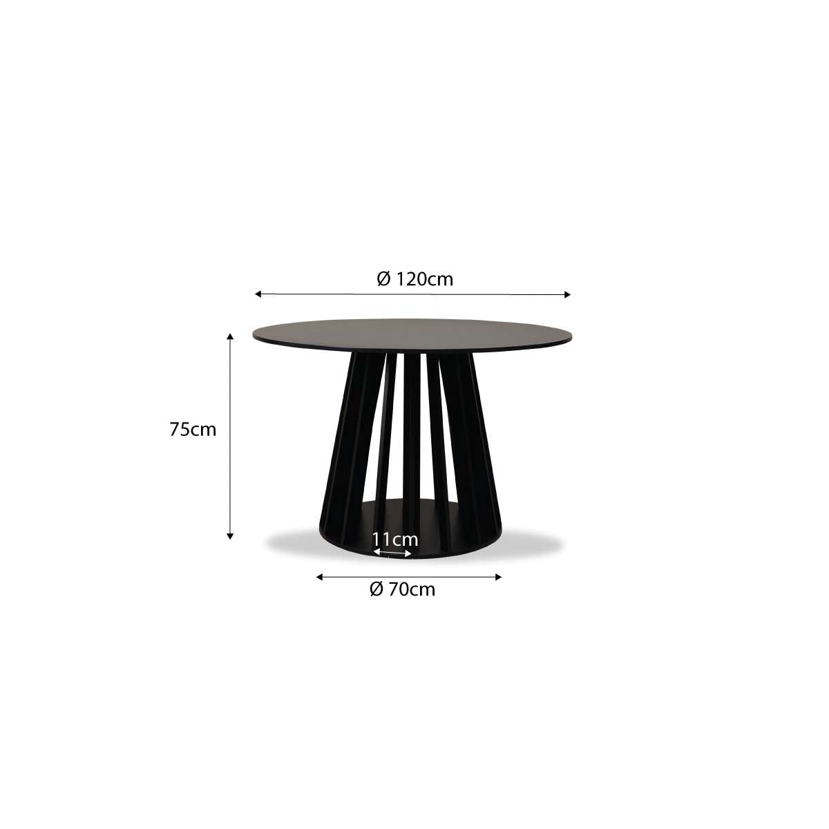 Rune Slatted Four Seater Round Dining Table | Mocka NZ