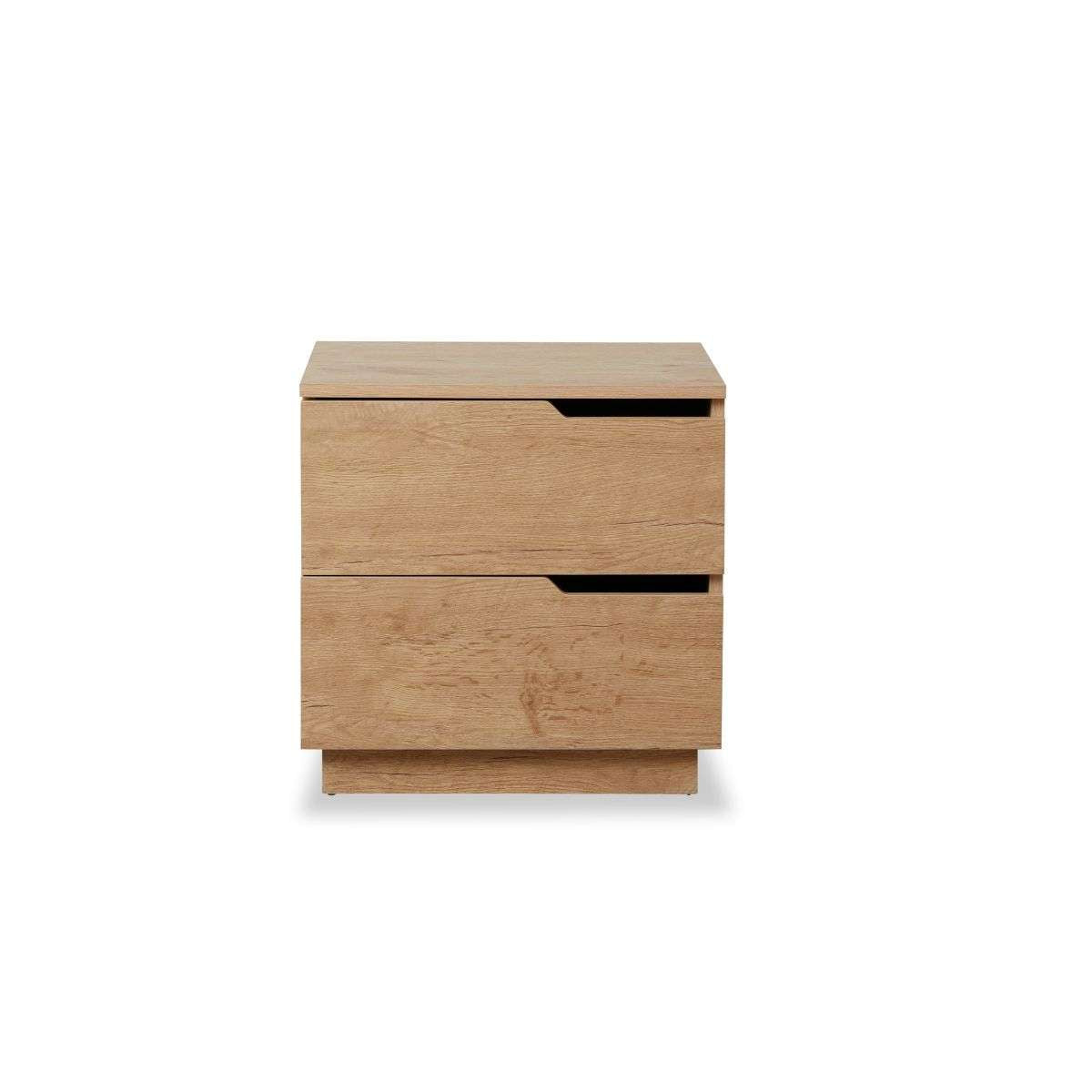 Zack Two Drawer Bedside Table - Natural - Mocka New Zealand