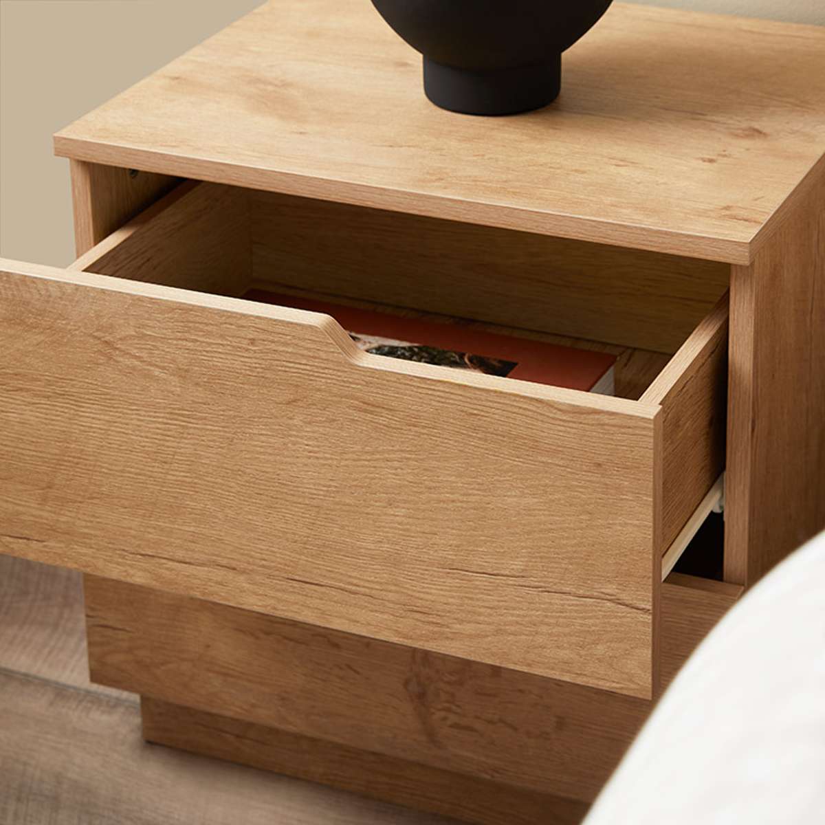 Zack Two Drawer Bedside Table - Natural - Mocka New Zealand