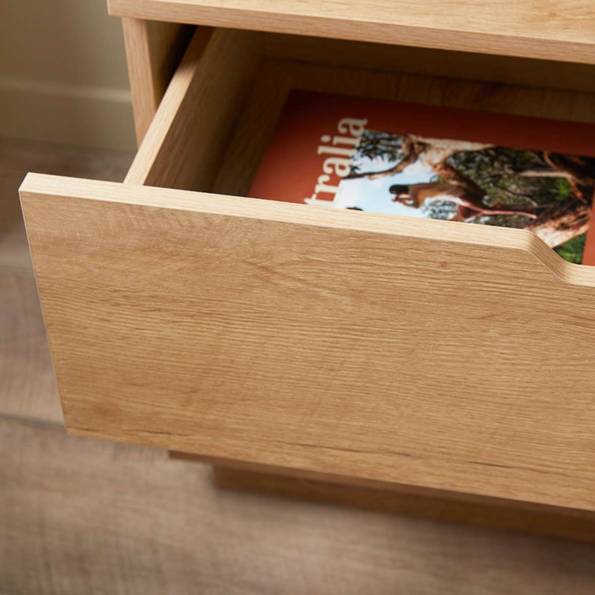 Zack Two Drawer Bedside Table - Natural - Mocka New Zealand