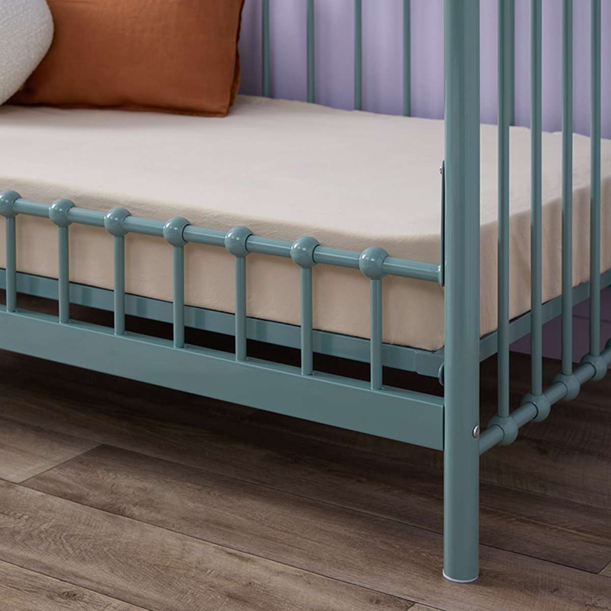 Sonata Cot Toddler Bed Conversion - Sage Green - Mocka New Zealand