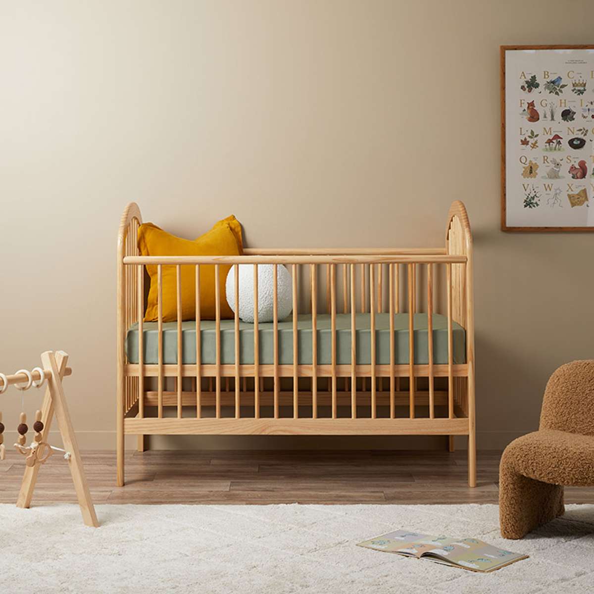 Archie Cot - Natural | Nursery Furniture | Mocka NZ