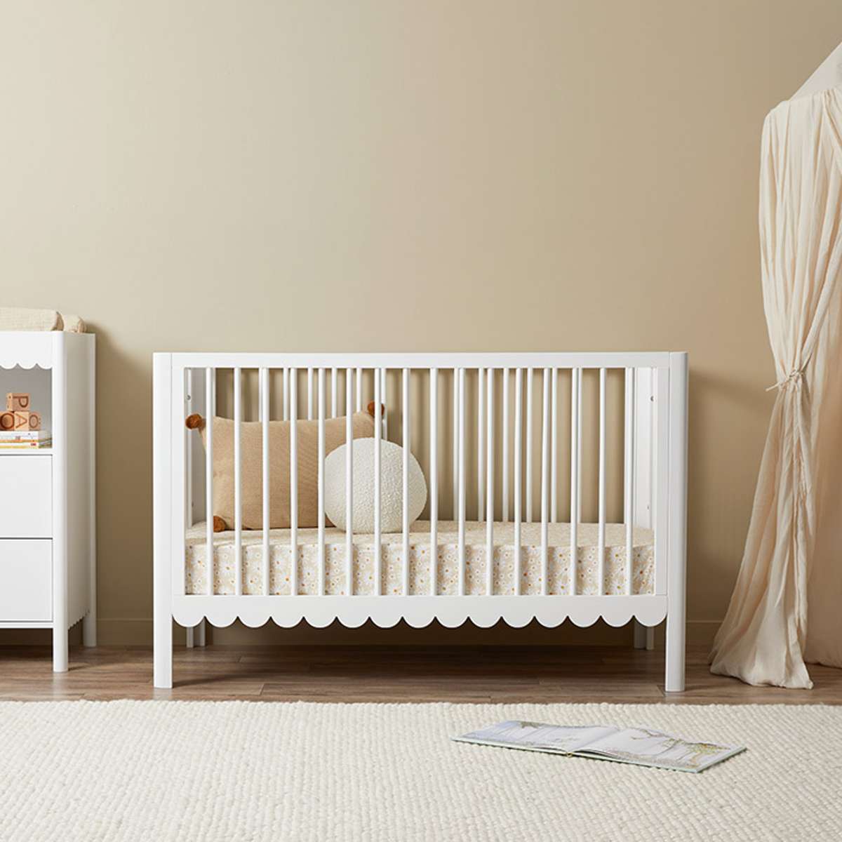 Maisie Scalloped Cot | Nursery Furniture | Mocka NZ