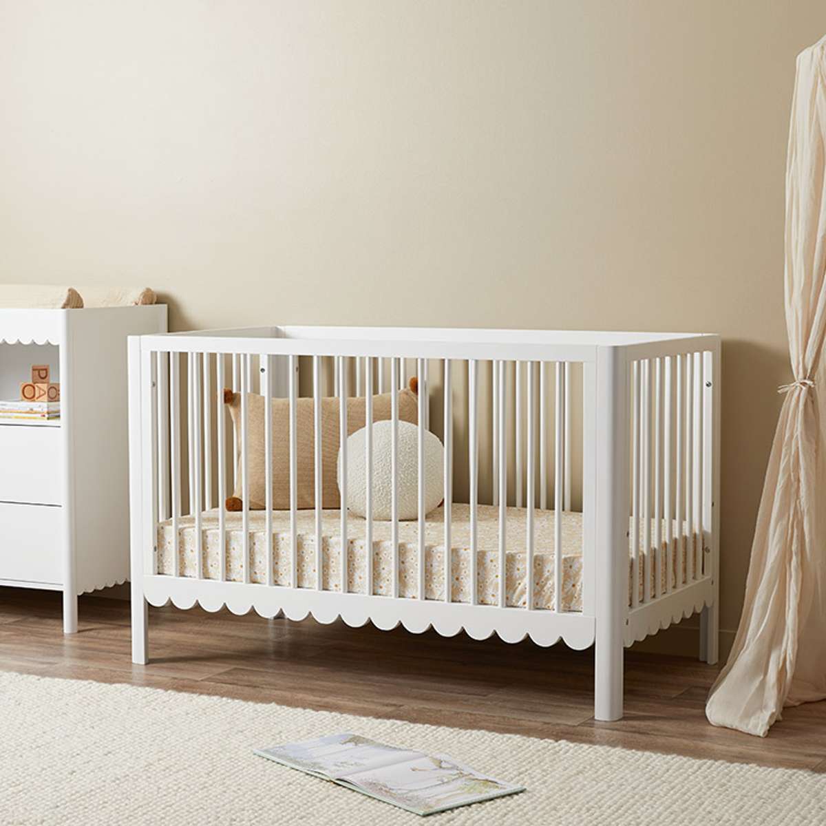 Maisie Scalloped Cot | Nursery Furniture | Mocka NZ