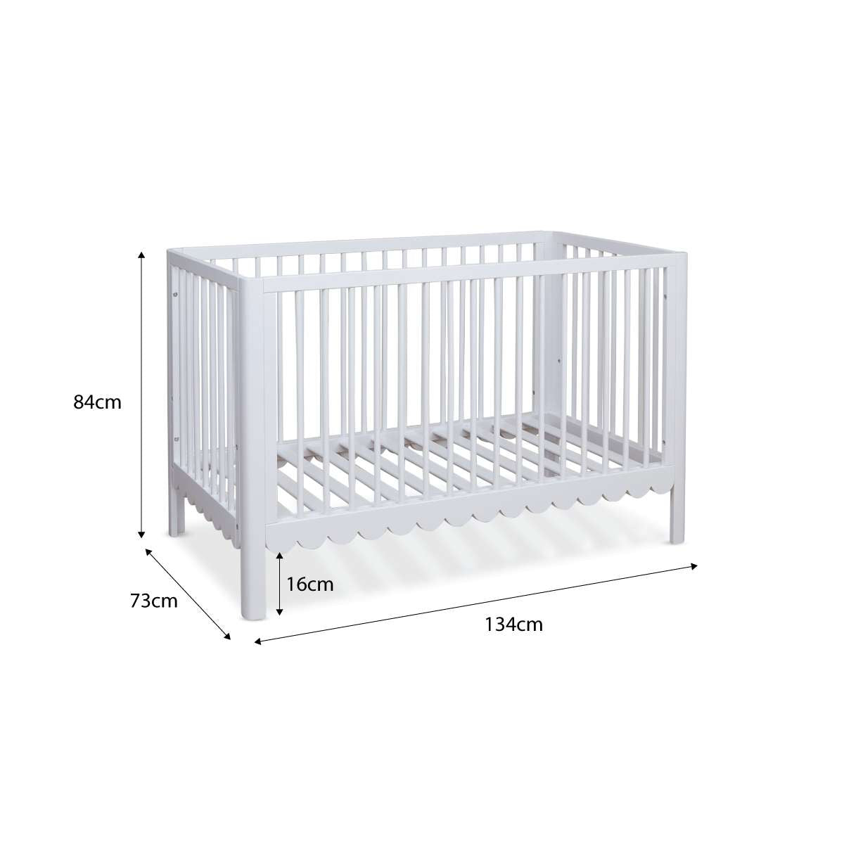 Maisie Scalloped Cot | Nursery Furniture | Mocka NZ