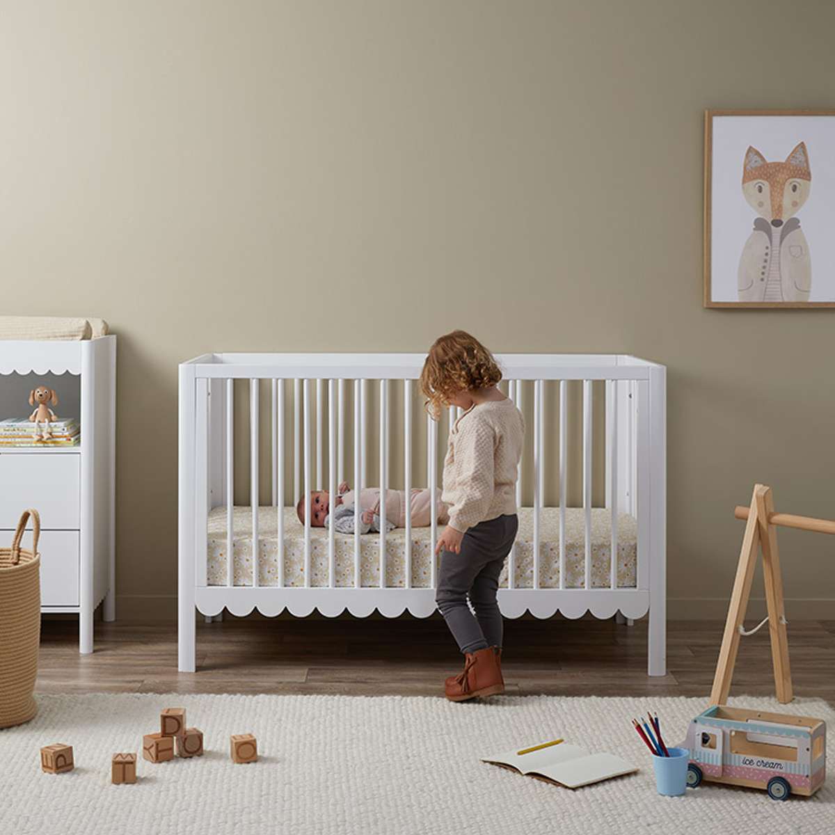 Maisie Scalloped Cot | Nursery Furniture | Mocka NZ