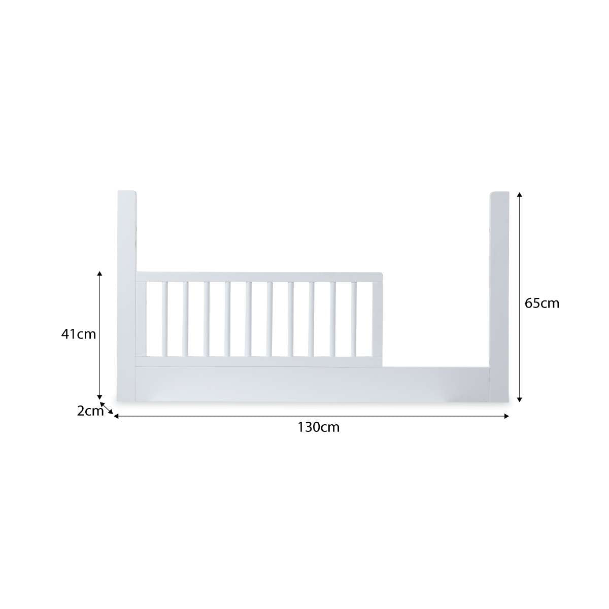 Maisie Cot Toddler Bed Half Frame - White - Mocka New Zealand