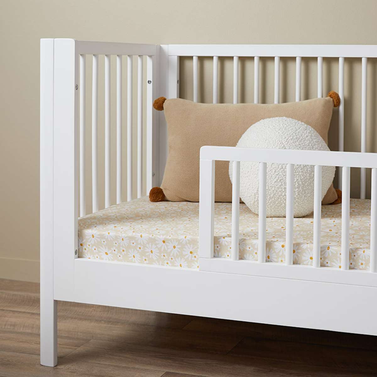 Maisie Cot Toddler Bed Half Frame - White - Mocka New Zealand