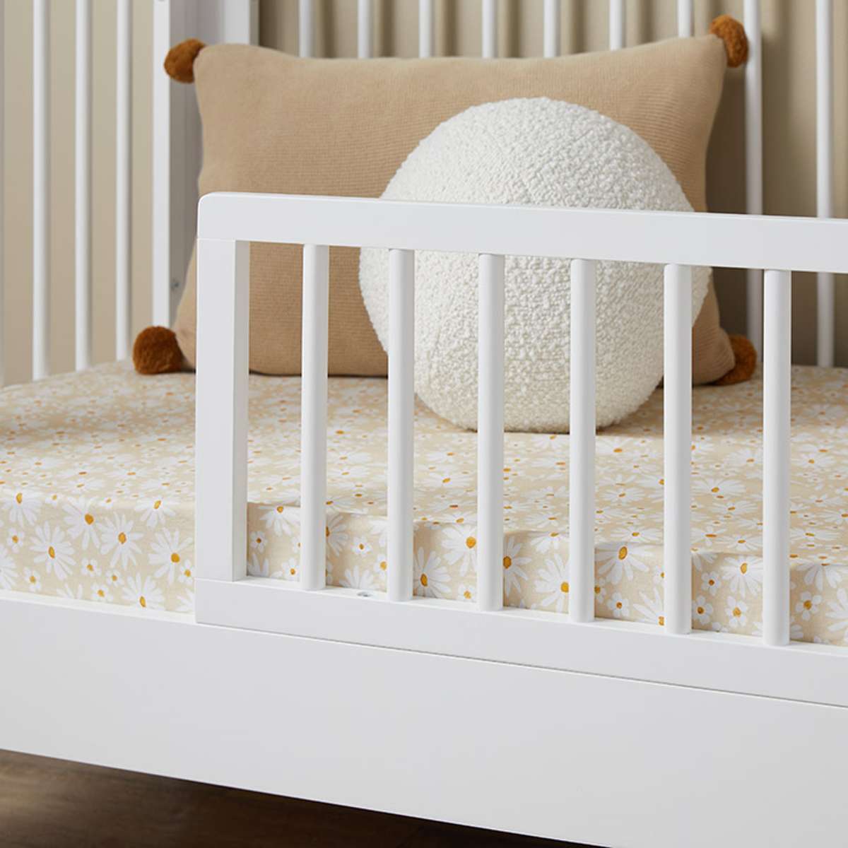 Maisie Cot Toddler Bed Half Frame - White - Mocka New Zealand