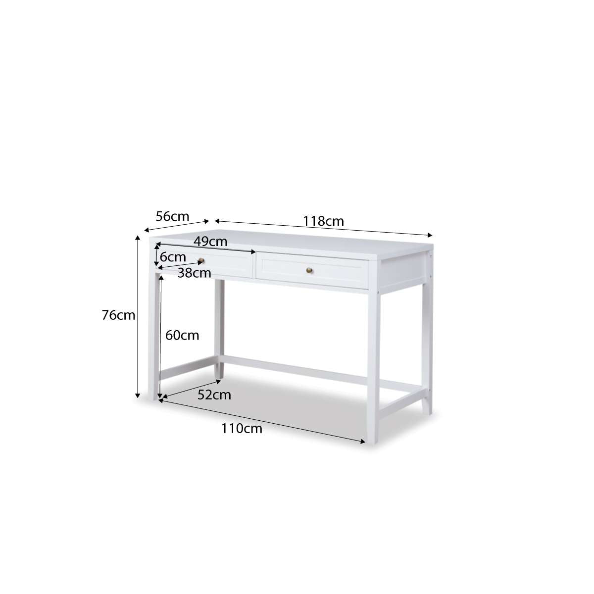 Cove Desk - White | Office Desk With Storage | Mocka