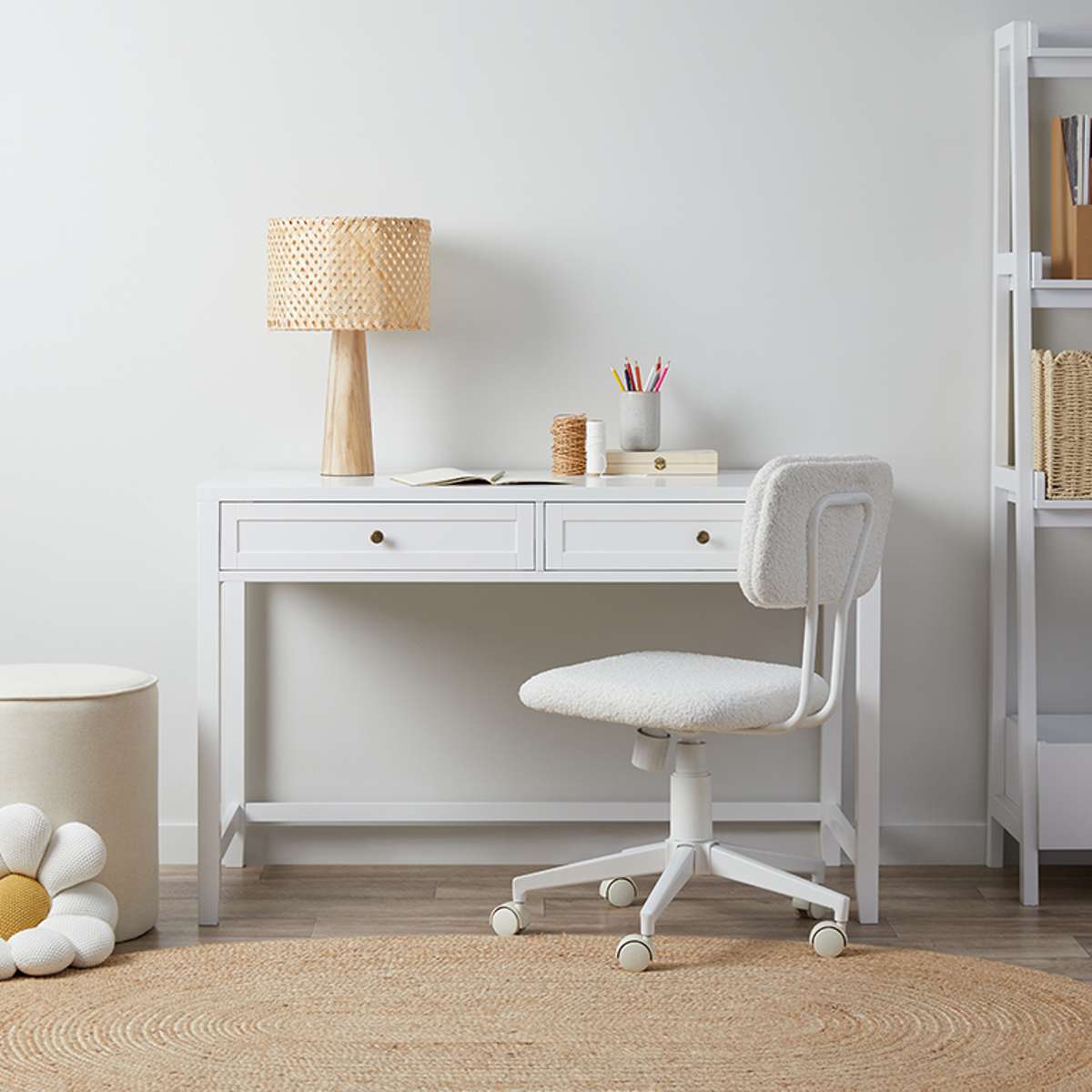 Cove Desk - White | Office Desk With Storage | Mocka