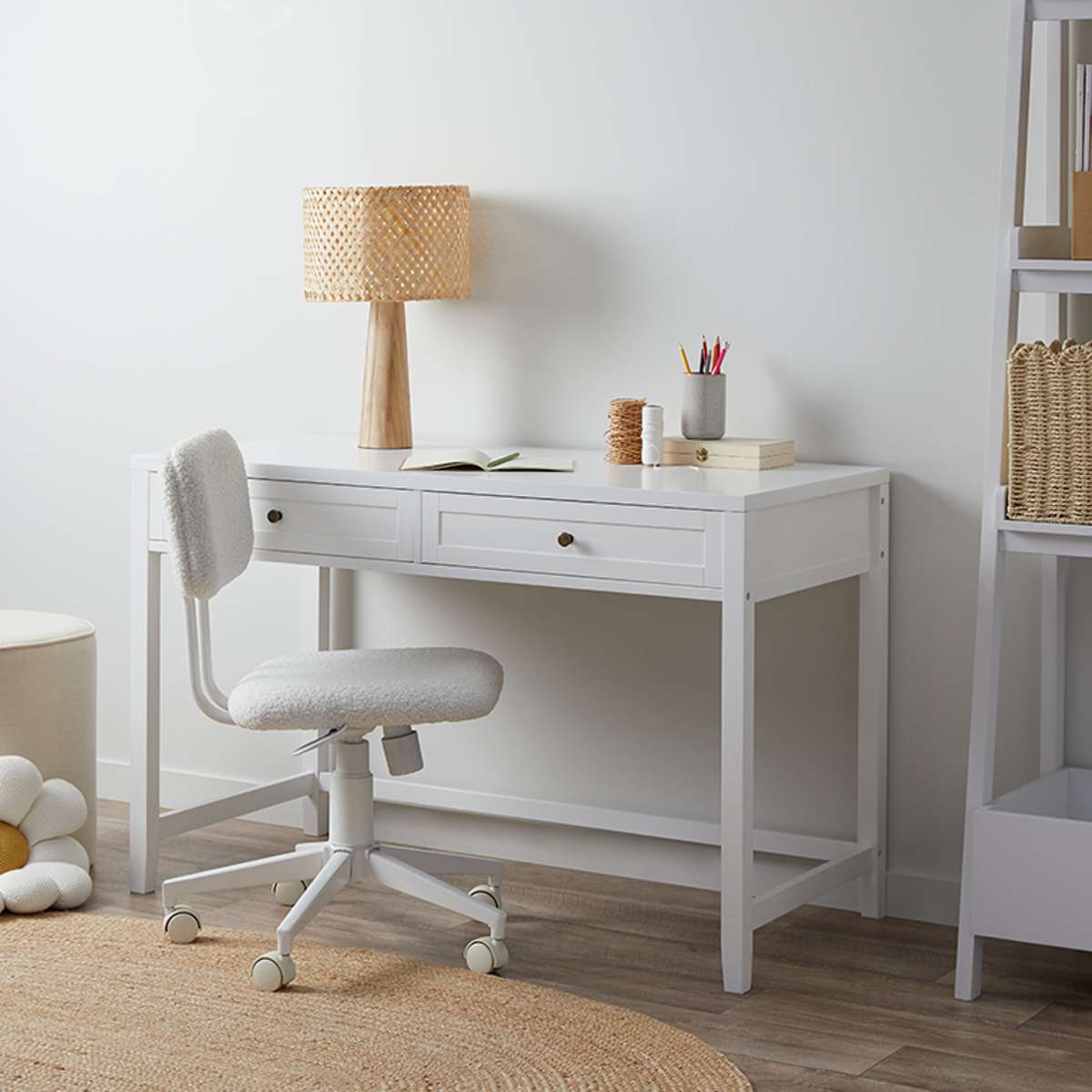 Cove Desk - White | Office Desk With Storage | Mocka