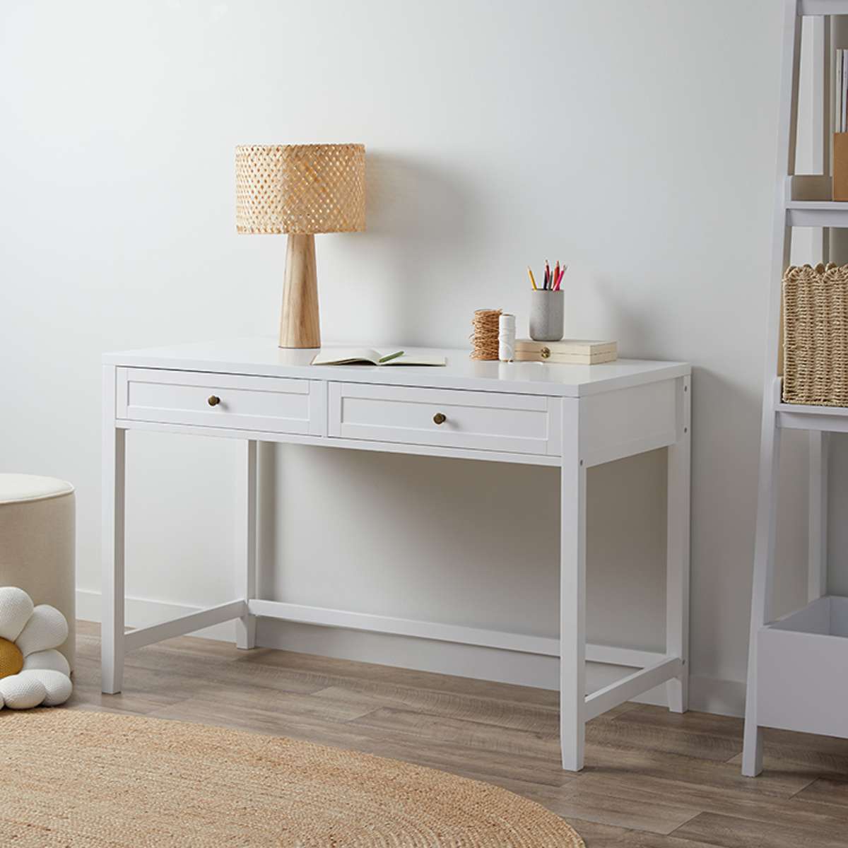 Cove Desk - White | Office Desk With Storage | Mocka