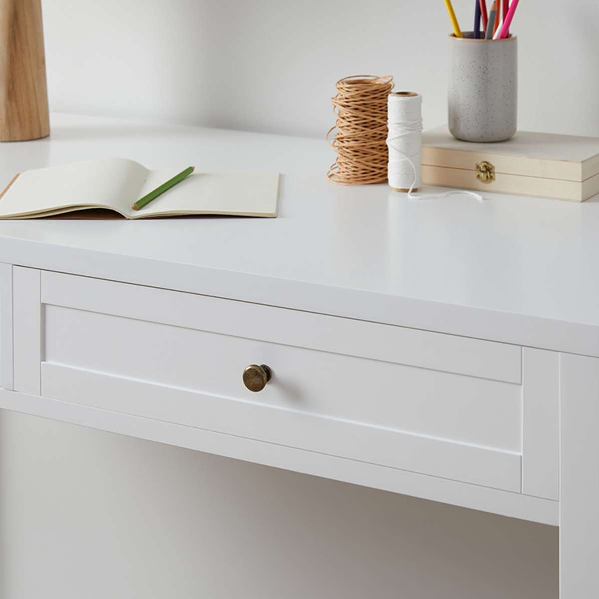 Cove Desk - White | Office Desk With Storage | Mocka