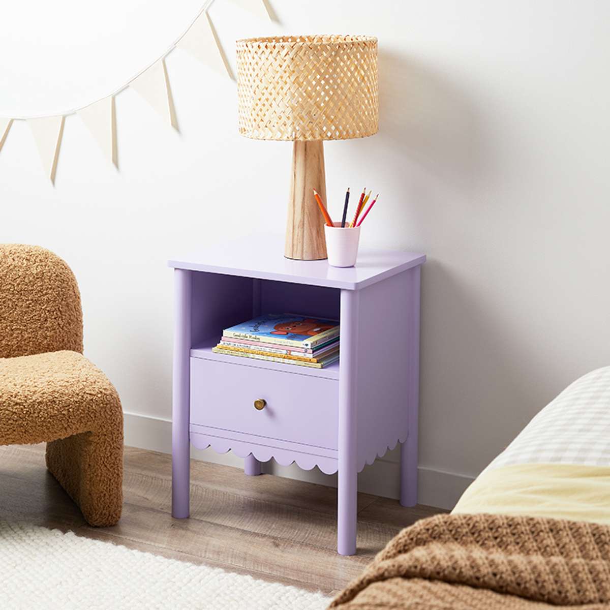 Maisie Scalloped Bedside Table | Shop Bedsides | Mocka