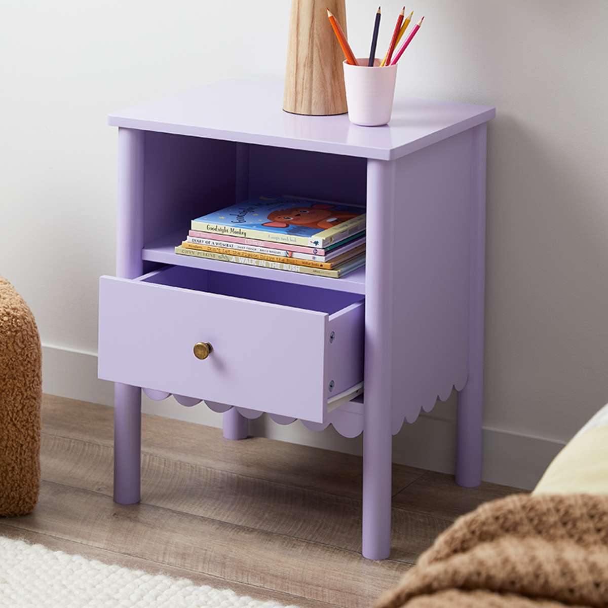 Maisie Scalloped Bedside Table | Shop Bedsides | Mocka