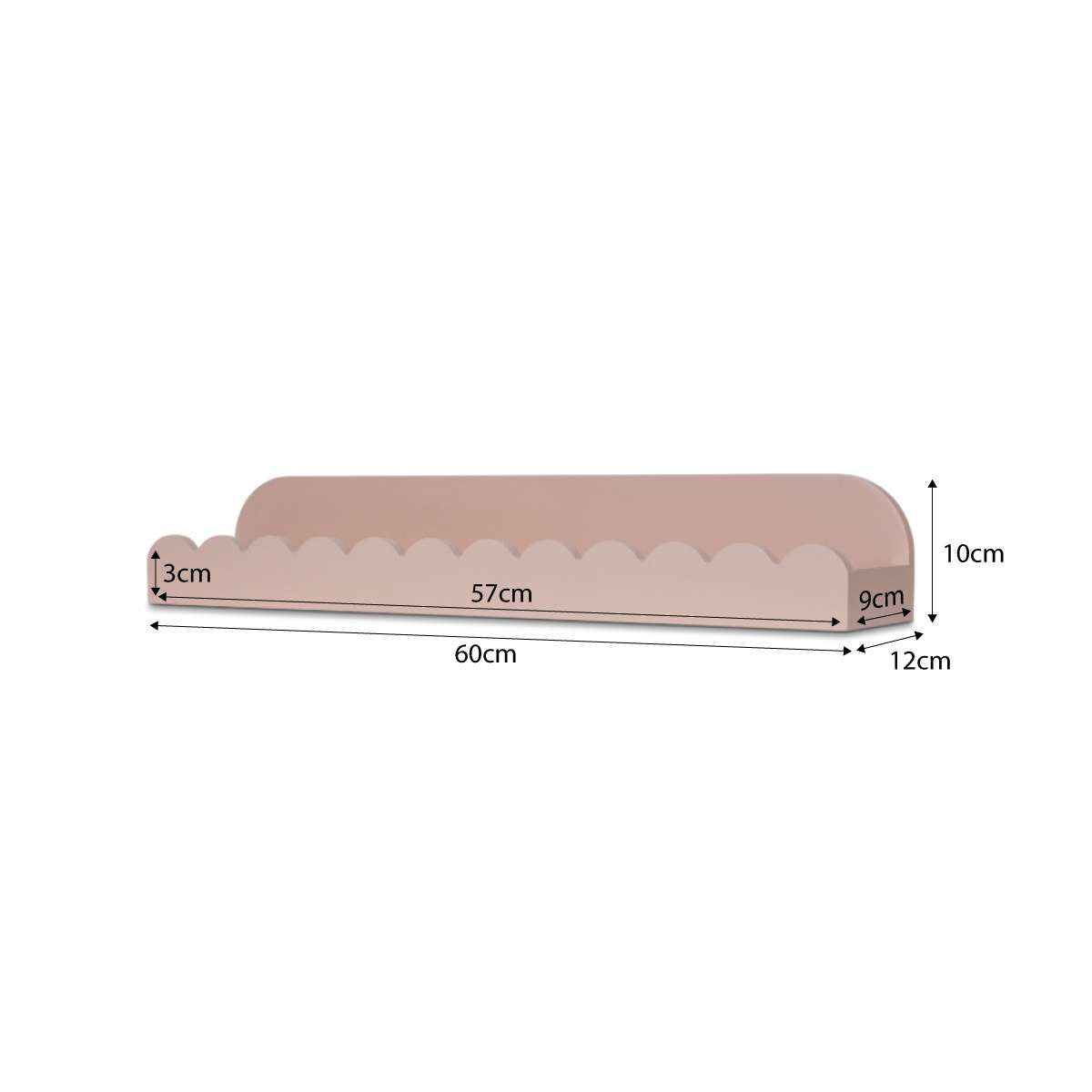 Sarah Scalloped Wall Shelf - Pink - Mocka New Zealand