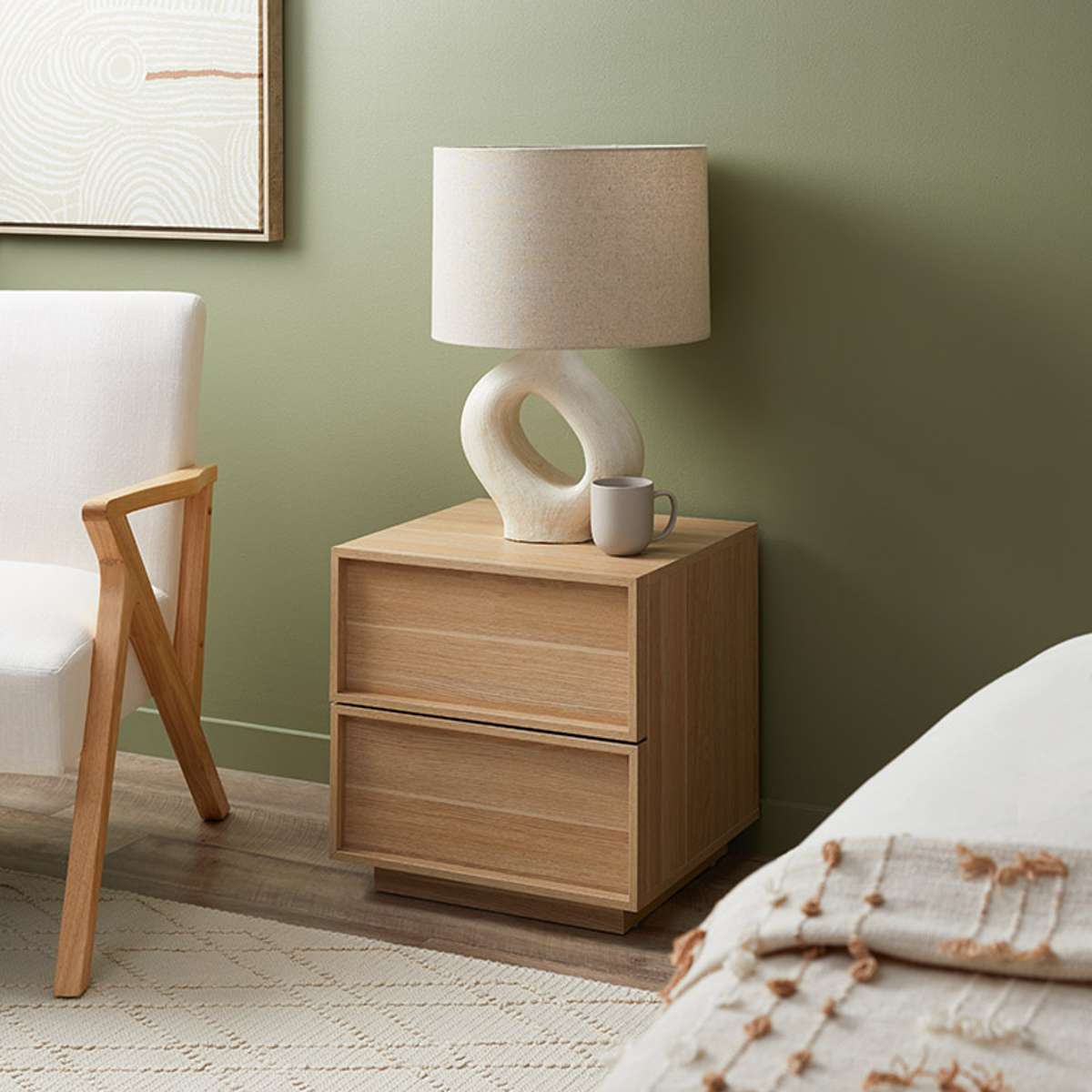 Osaka Bedside Table - Natural - Mocka New Zealand