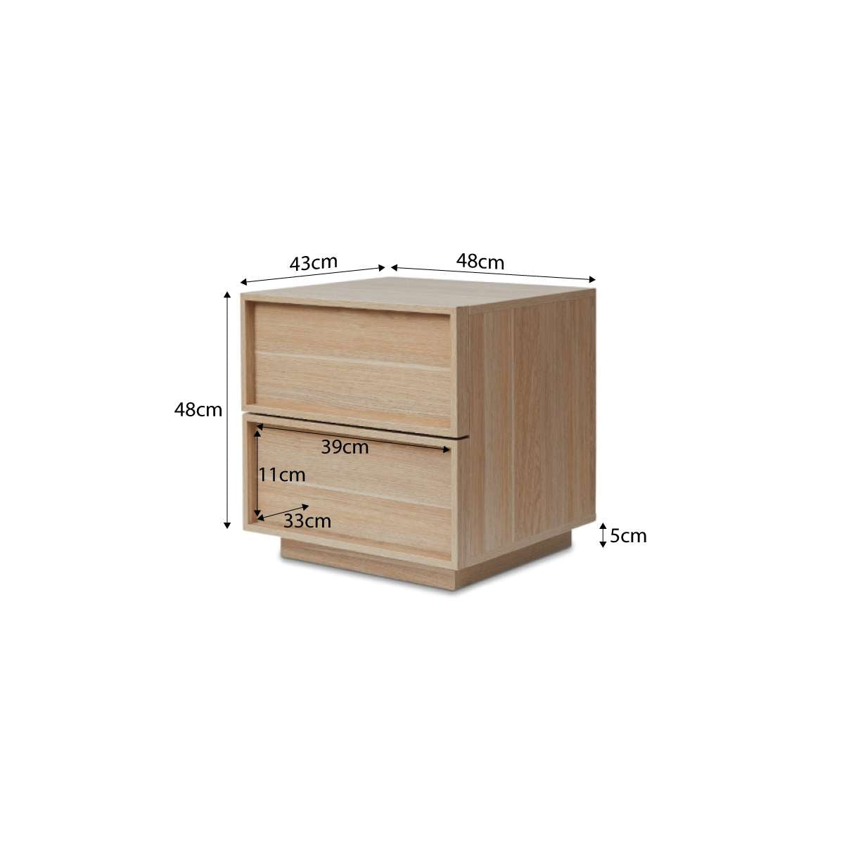 Osaka Bedside Table - Natural - Mocka New Zealand