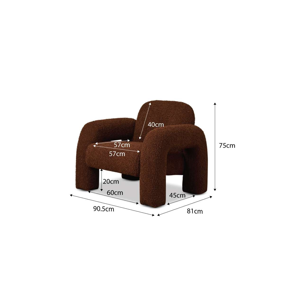 Felix Sherpa Occasional Chair - Chocolate - Mocka New Zealand