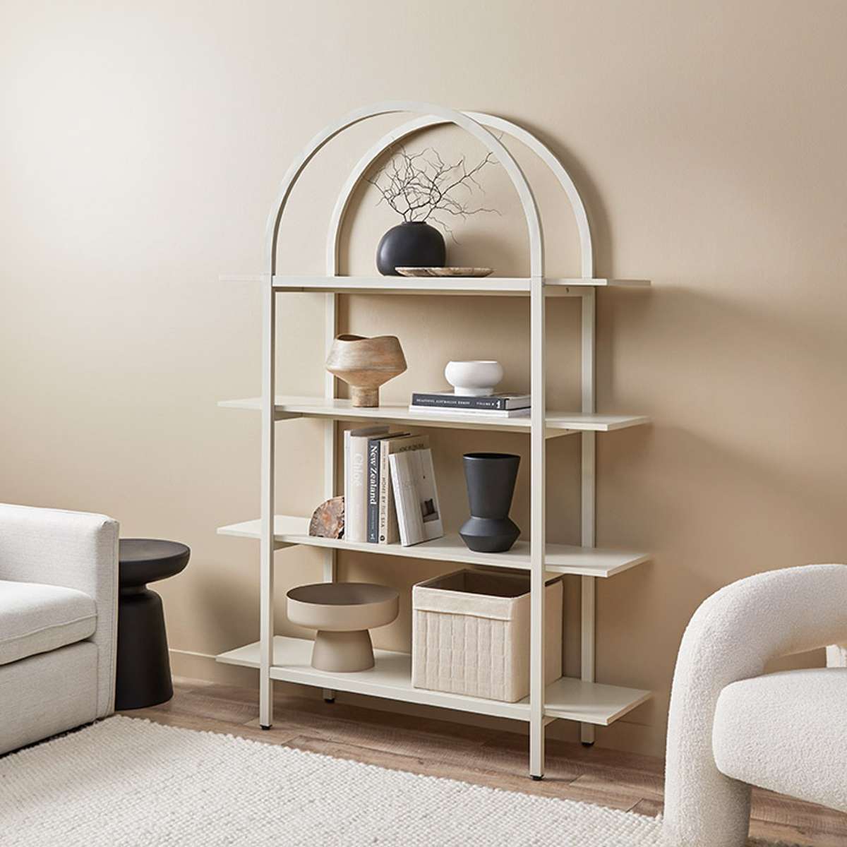 Alfie Arched Shelves - Beige - Mocka New Zealand