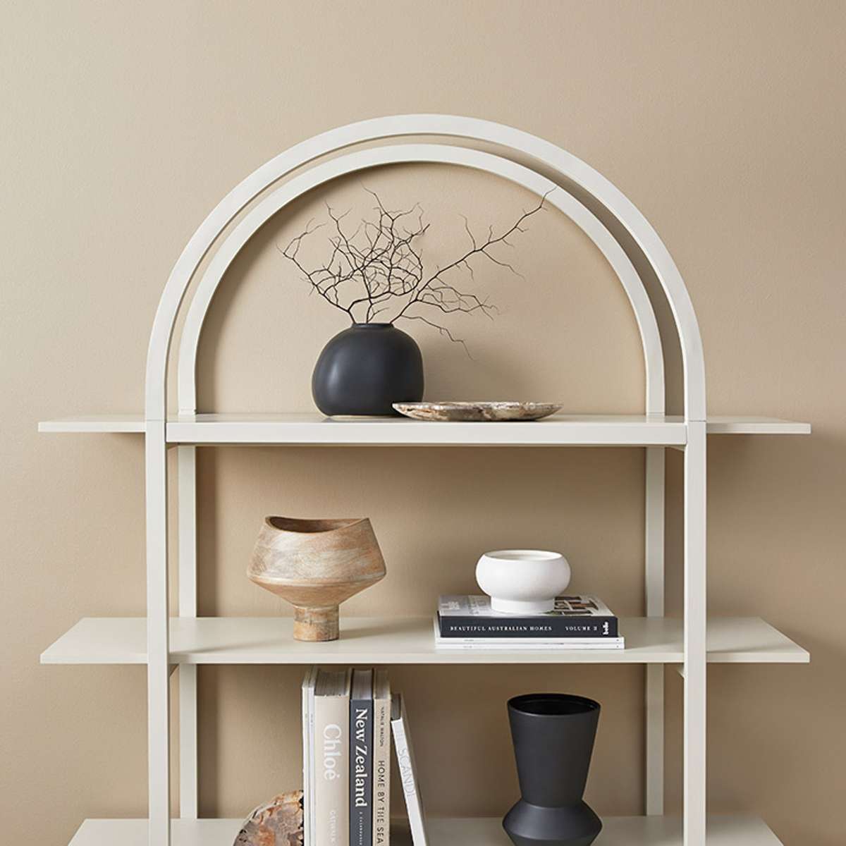 Alfie Arched Shelves - Beige - Mocka New Zealand