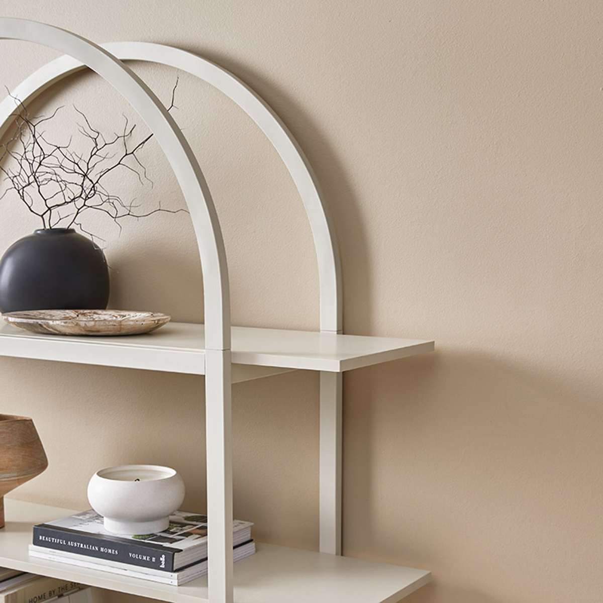 Alfie Arched Shelves - Beige - Mocka New Zealand