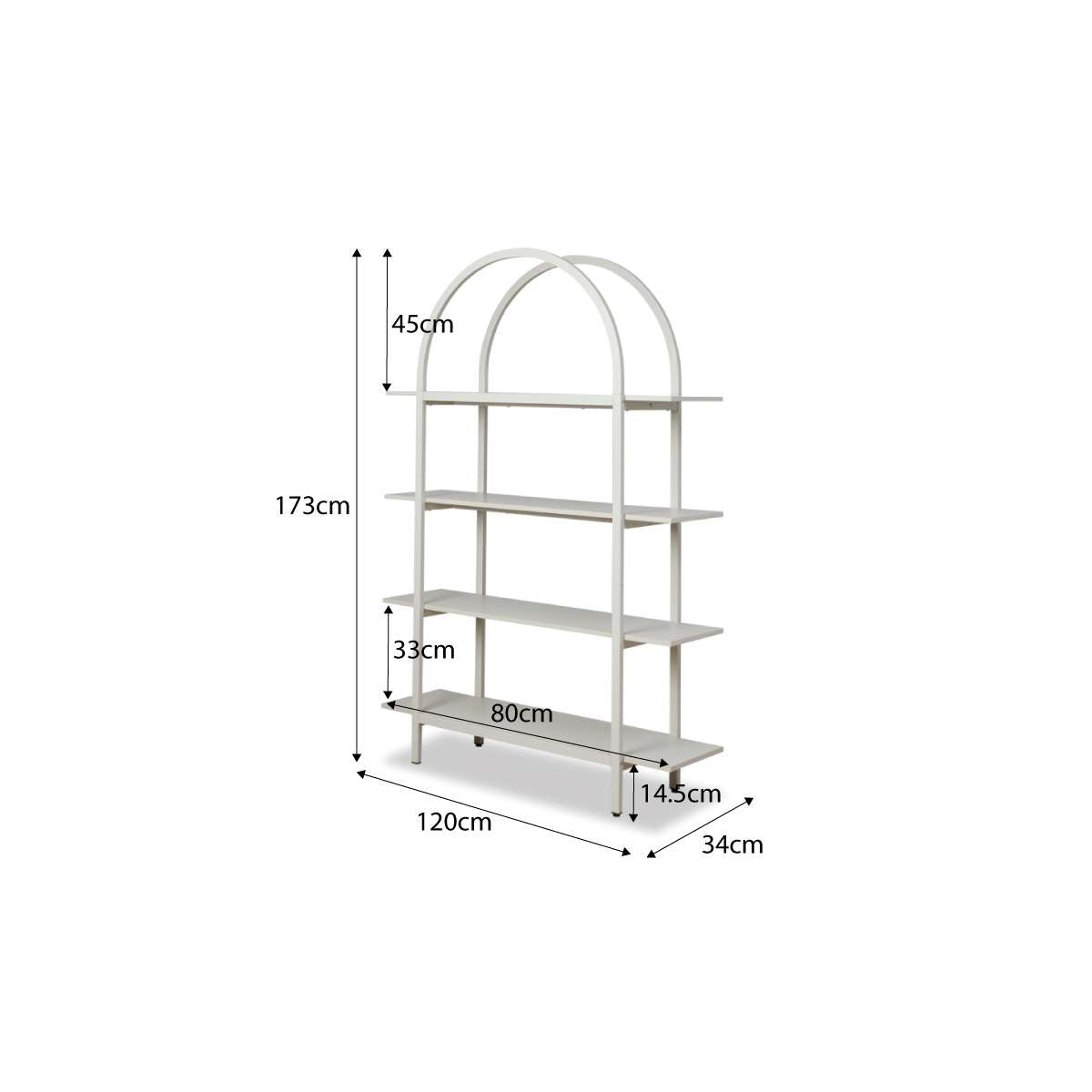 Alfie Arched Shelves - Beige - Mocka New Zealand