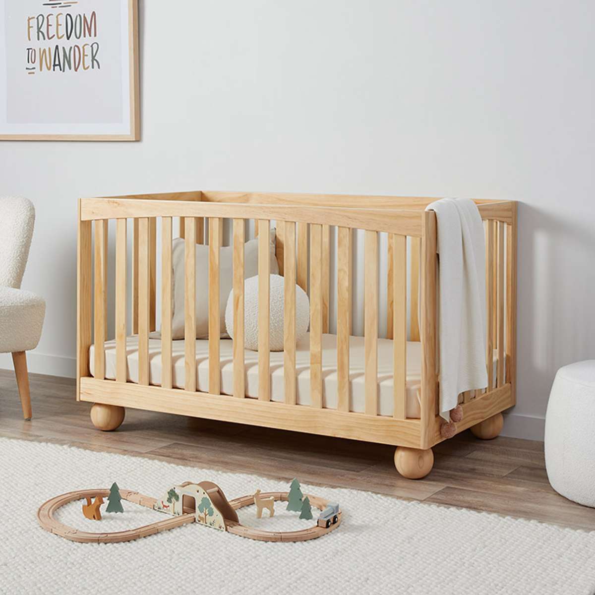 Blake Natural Four Piece Nursery Furniture Set - Mocka New Zealand