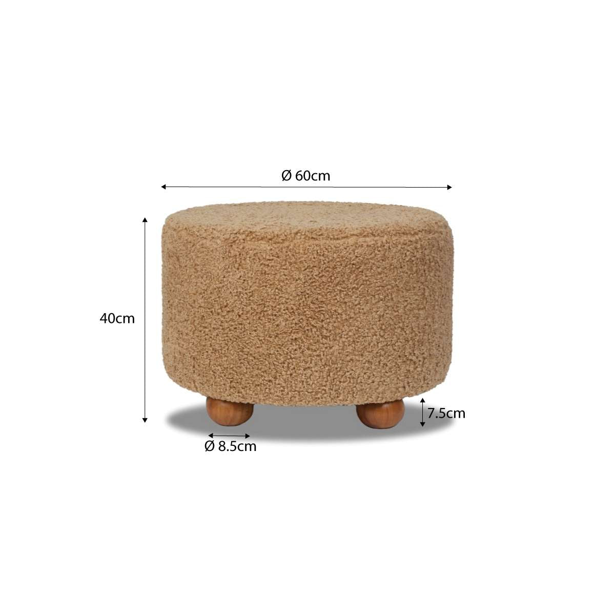 Wren Sherpa Ottoman - Beige - Mocka New Zealand