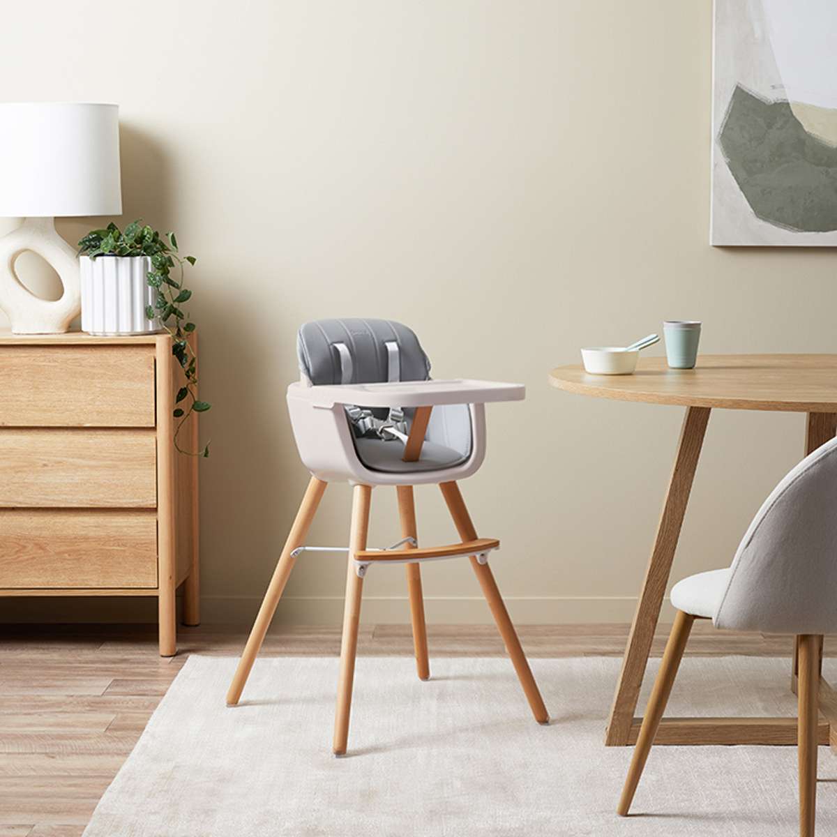 Jenson Natural Highchair - Grey - Mocka New Zealand